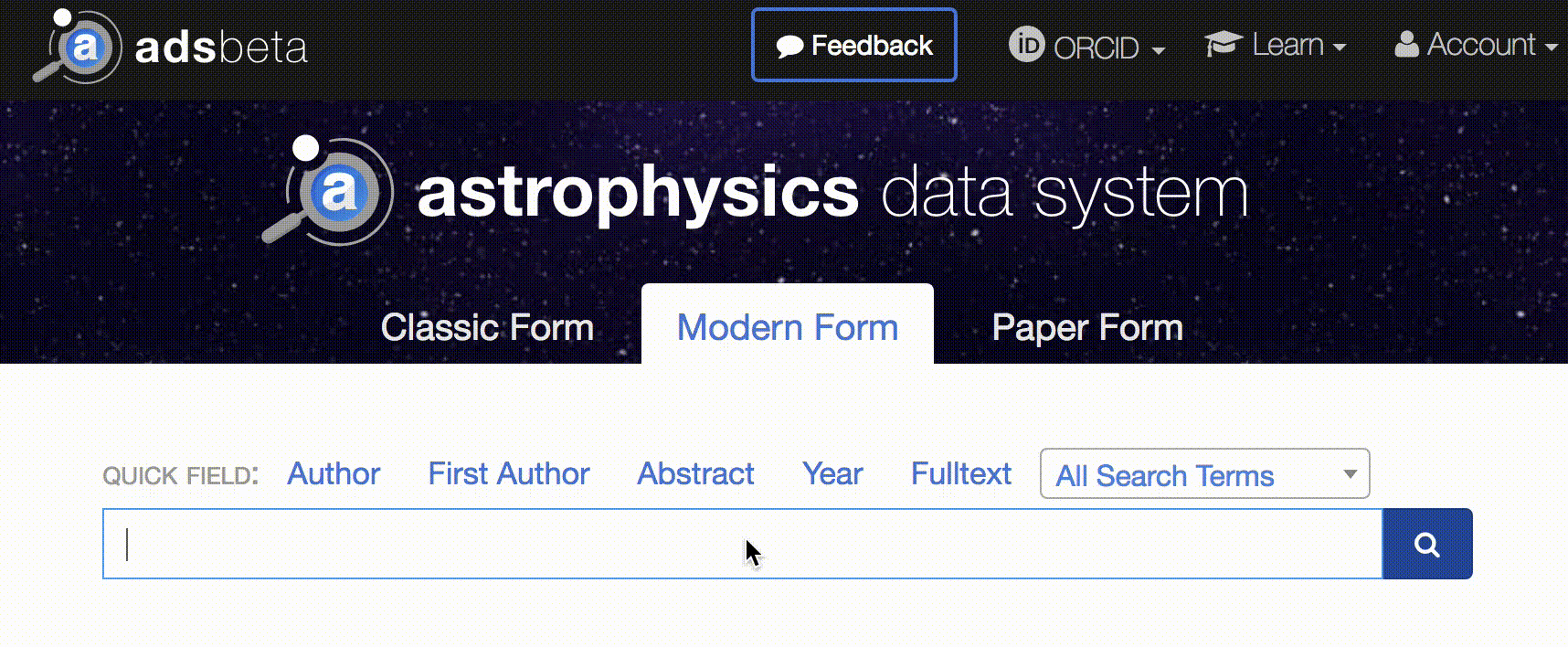 a short
   animated image showing querying by first author using the caret operator